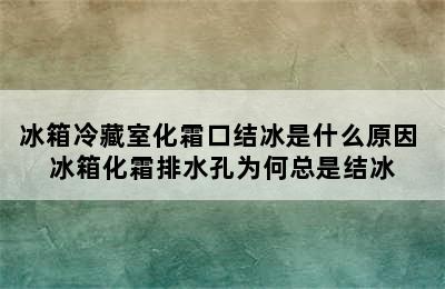 冰箱冷藏室化霜口结冰是什么原因 冰箱化霜排水孔为何总是结冰